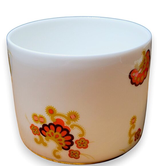 Minton Oberon Bone China Leaf Trinket Dish & Mustard Jar White, Orange & Gold - Picture 9 of 14